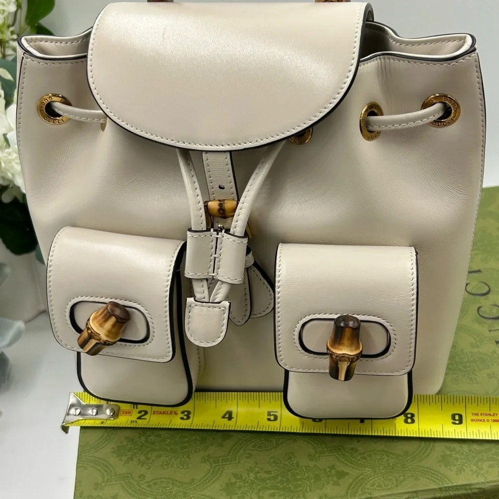 Gucci Leather bamboo backpack made in Italy NWT